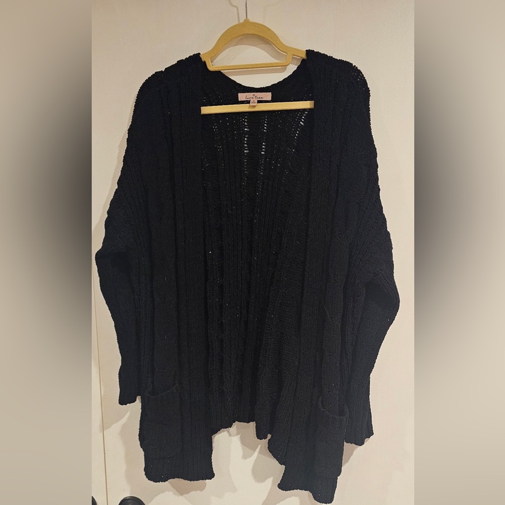 Women's Black Cable Knit Sweater